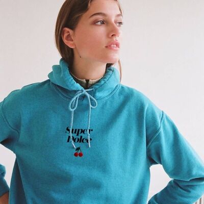 Hoodie "Super Sweet"__L / Blu