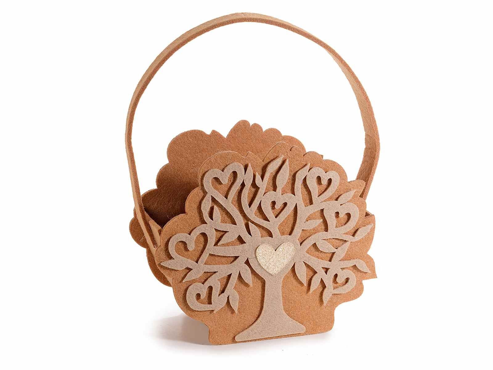 Borsetta in panno "Albero della Vita" con cuore glitterato 14zero3