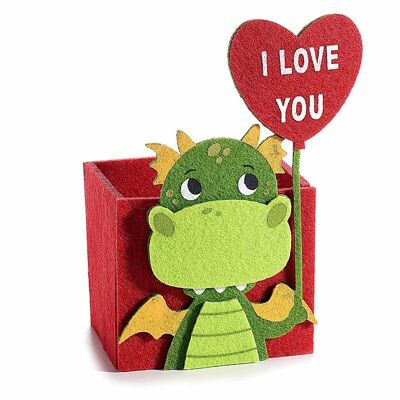Cloth containers with dragon in love decoration I love you 14zero3