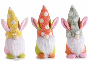 Nains de la forêt de Pâques en tissu avec oreilles de lapin