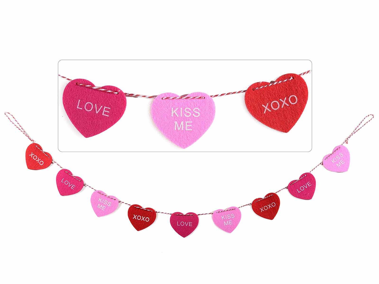 Buy wholesale Garland festoons with cloth/felt hearts and writing