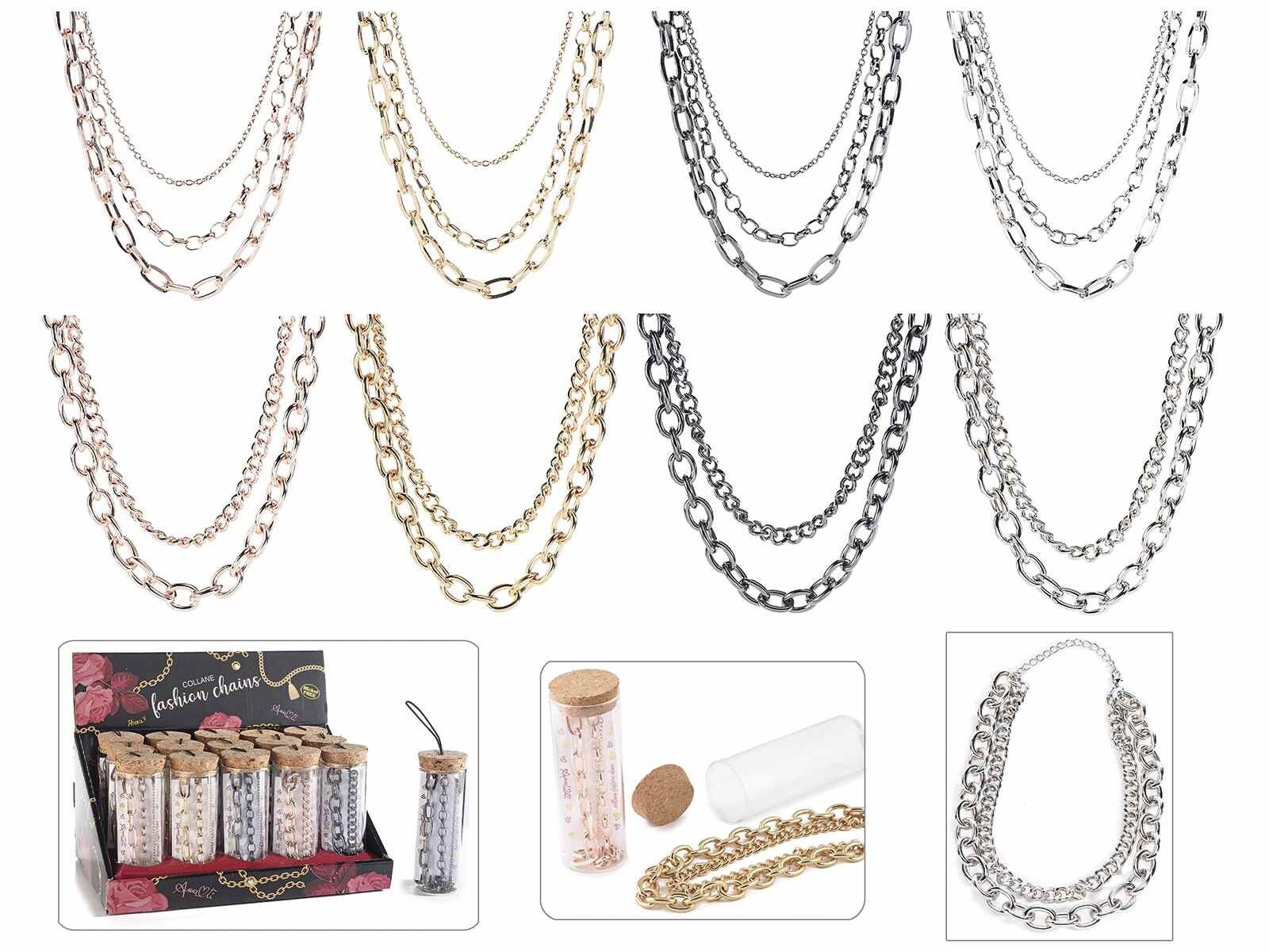 Collares multicadenas de 2/3 vueltas en tubo de ensayo de vidrio y display con diseño 14zero3