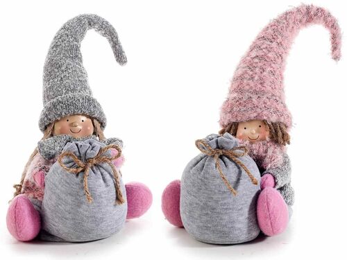 Bimbi in stoffa con cappello modellabile e sacco porta dolci apribile