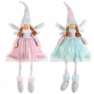 Dawn angels with long legs, faux fur skirt and knitted hat