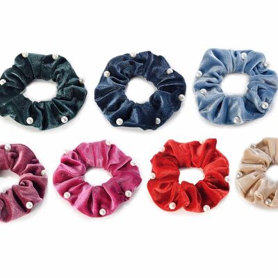 Velvet hair scrunchies with beads