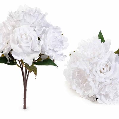 Pflücken Sie Sträuße aus Pfingstrosen und künstlichen weißen Rosen