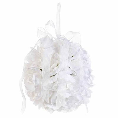 Sfere di peonie artificiali con nastrino in organza da appendere