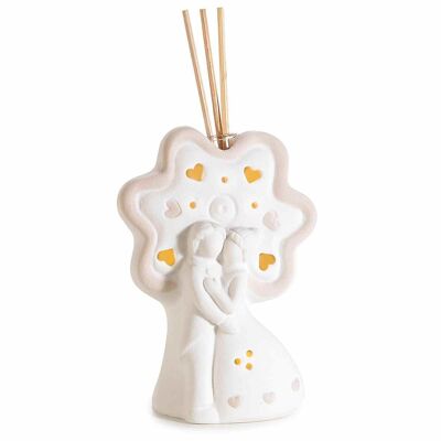 Parfumeur Arbre de Vie et mariés en porcelaine avec lumières LED et bâton de parfum