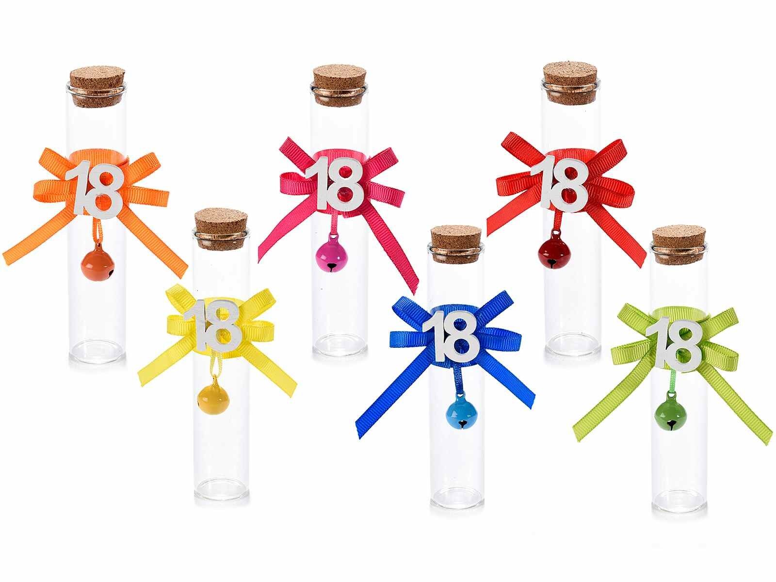 Reagenzgläser aus Glas für Süßigkeiten zum 18. Geburtstag mit Korkstopfen