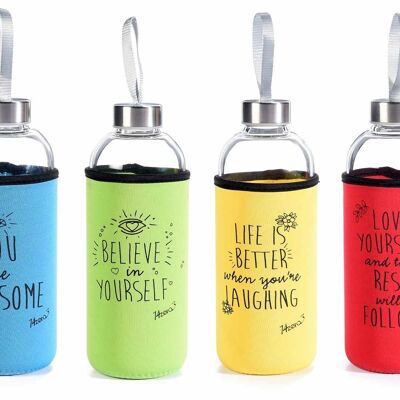 Eco bottles 14zero3 in 1 Lt glass with colored case Messages in a bottle
