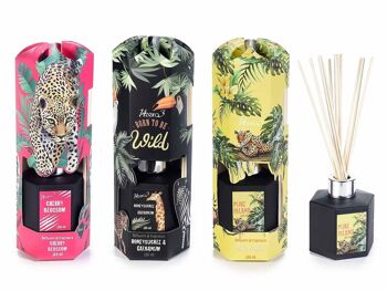 Désodorisants/diffuseurs 100 ml avec bâton dans un coffret cadeau design Wild Jungle 14zero3