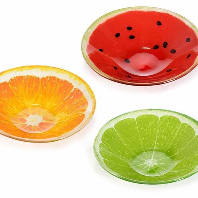 Summer fruits design glass cups / bowls / bowls