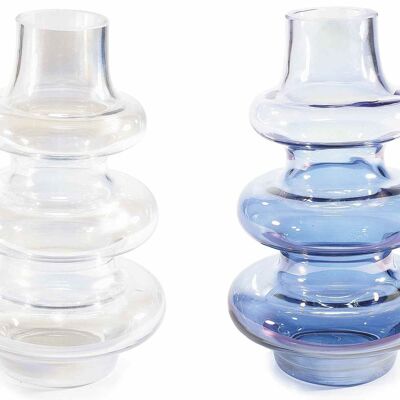 Decorative vases in colored glass