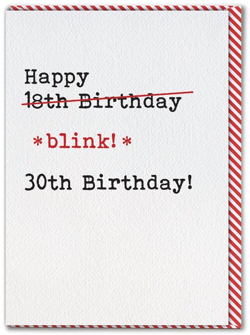 Funny 30th Birthday Card - Blink