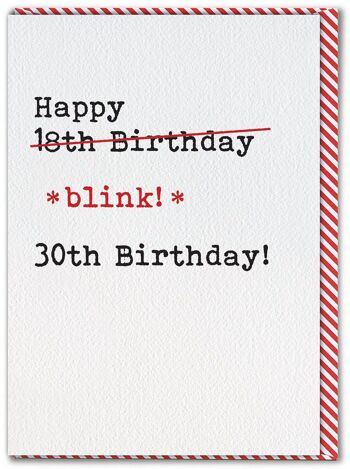 Carte d'anniversaire amusante pour 30 ans - Blink 1