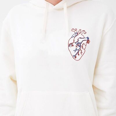 Hoodie "Anatomical Heart"__XL / Bianco