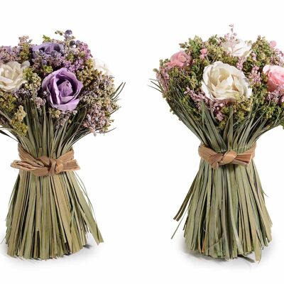 Artificial flowers and roses in bouquets