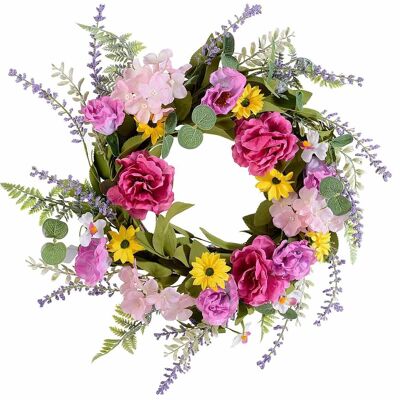 Colorful artificial flower garlands