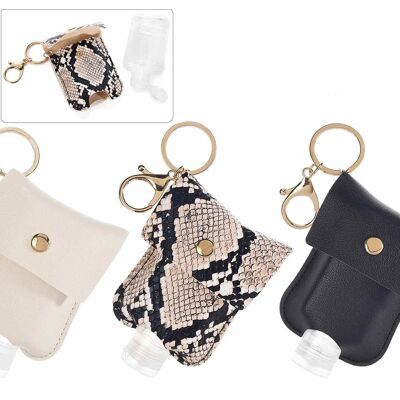 Bag key holder charm with sanitizing gel container