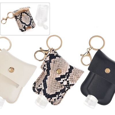 Bijou porte-clés de sac avec contenant de gel désinfectant