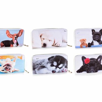 Faux leather wallet with zip and coin holder design 14zero3 Nanna Dog