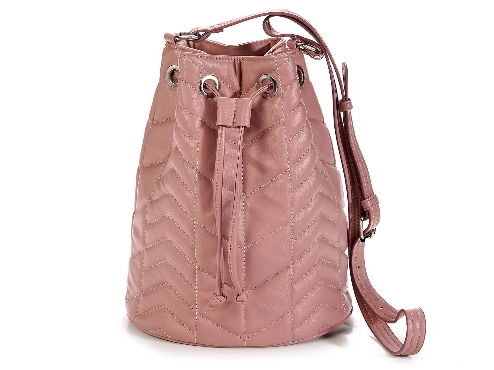 Modische Beuteltaschen aus gestepptem Kunstleder mit verstellbarem Schultergurt