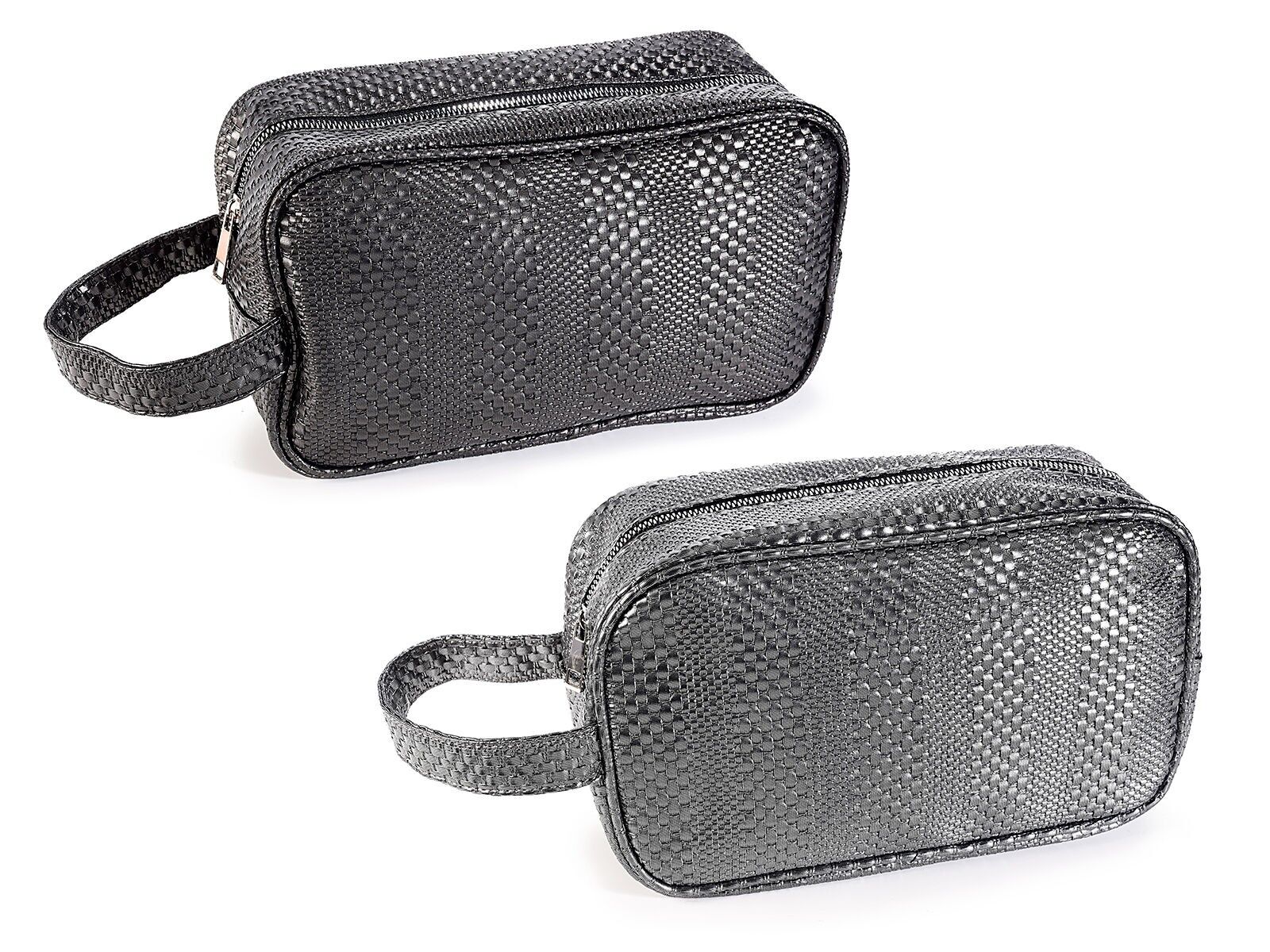 Kosmetikkoffer aus Kunstleder mit Seitenriemen und Reißverschluss