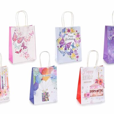 Kleine Papiertüten/Umschläge/Shopper mit Happy Birthday-Aufdruck