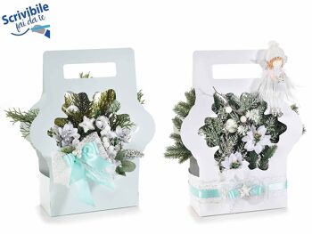 Corbeilles à fleurs inscriptibles en forme de flocon de neige en papier semi-hydrofuge - design 14zero3