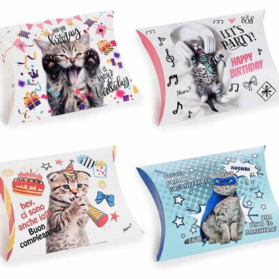 Cajas tipo almohada de papel con estampado 14zero3 Happy Birthday