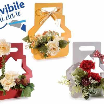 Paniers à fleurs en forme de maison en papier inscriptible DIY semi-hydrofuge 14zero3