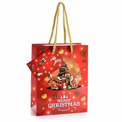 Christmas envelopes and bags in laminated paper "Vintage Xmas" and coordinated tag 14zero3