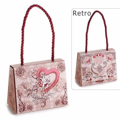Paper bags with Valentine's Day "Cupid" print and red rope handle