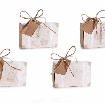 Suitcase paper boxes with "Time Life" decorations, 14zero3 jute tag and bow