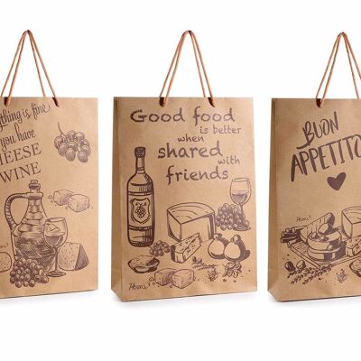 Large envelopes / bags in natural paper printed "Gourmet" 14zero3