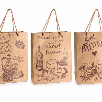 Medium envelope bags in "Gourmet" printed natural paper 14zero3