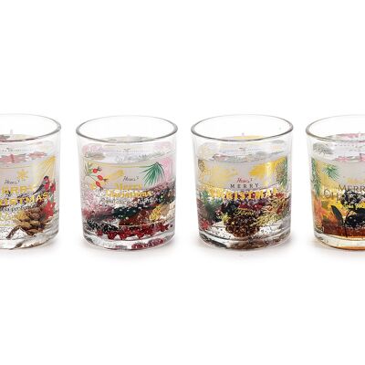 Bougies parfumées en pot en verre avec gel et décorations 14zero3