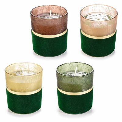 Velas aromáticas en cristal satinado y tarro de terciopelo diseño Erbe 14zero3