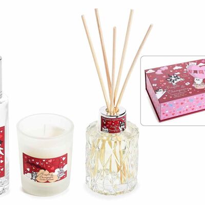 Valentine's Day gift box with scented candle, diffuser and scented spray design 13zero3 cats and dogs