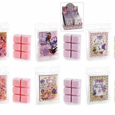 Scented wax cubes in display of 6 "Foulard" packs 14zero3