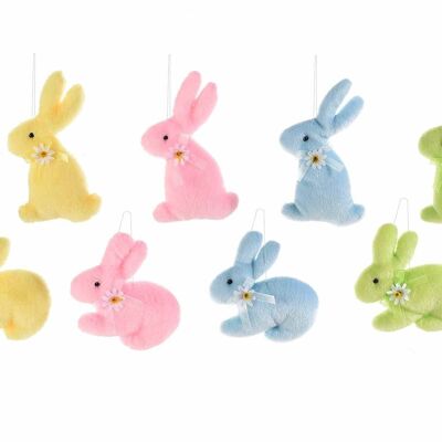 Soft fur bunnies to hang with daisy decoration