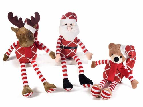 Personaggi natalizi porta dolci con gambe lunghe e chiusura a cerniera