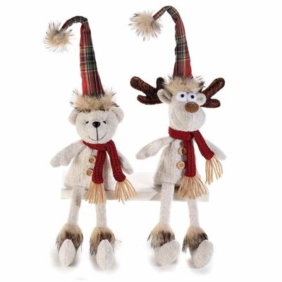 Christmas characters with long legs and zippered sweet holders