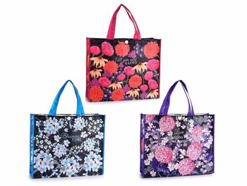 Sacs shopping en polyester rigide avec imprimé fleuri Blooming Time design par 14zero3