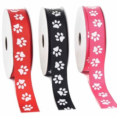 Grosgrain ribbons with paws