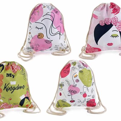 Mochilas tipo lona con estampado "Smilies" y cierre de cremallera 14zero3