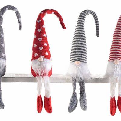 Gnomo / Babbo Natale gambelunghe in panno con cappello modellabile