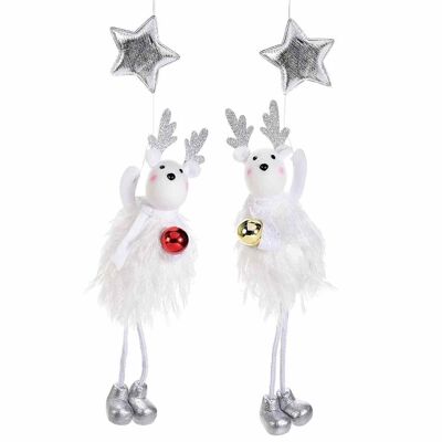 Reindeer long legs with star "balloon" to hang and eco fur details