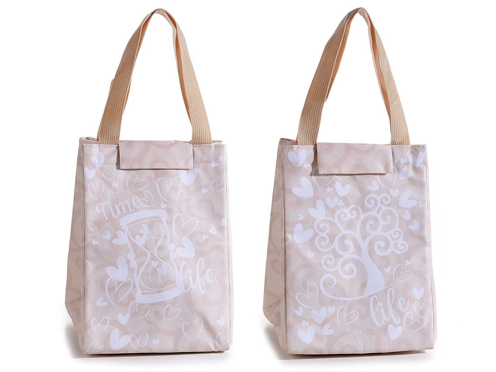 Lunch bag termica porta pranzo / borsa frigo portamerenda con manici e chiusura in velcro "Albero della Vita" 14zero3