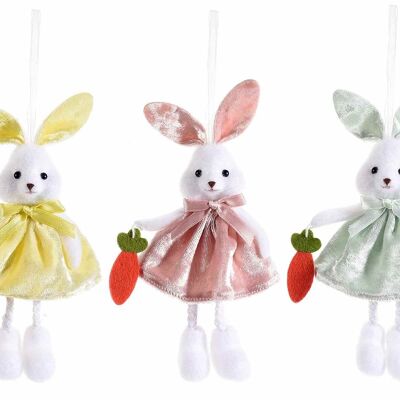 Long legged bunnies with hanging velvet dress and baby carrot